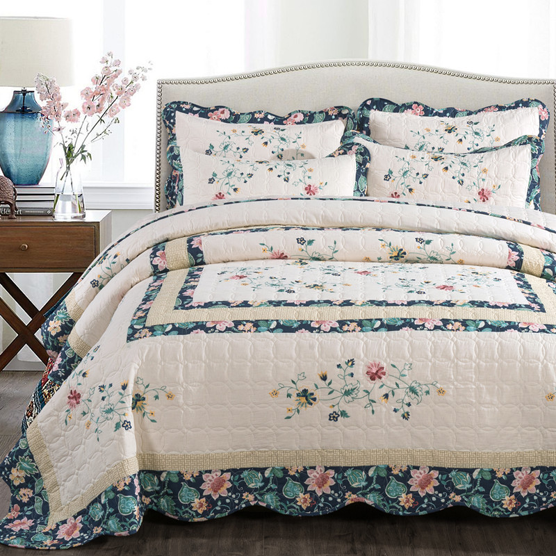 Комплект хлопкового стеганого  – обзор и цена Embroidery Quilt Cover