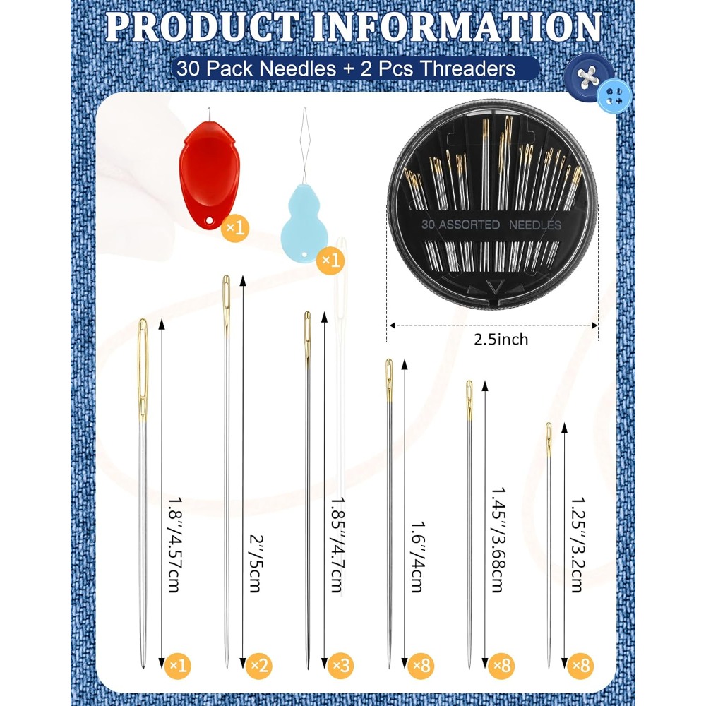 Набор из 30 стальных игл для р – обзор и цена Embroidery Needle